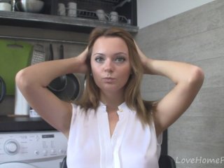 Real cutie and her naughty session in kitchen