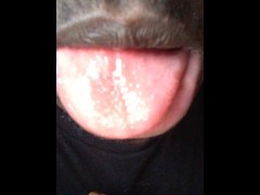 My Tongue full of Welch Fruit Snack.