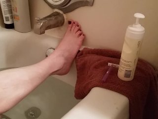 legs, solo female, leg shaving, feet