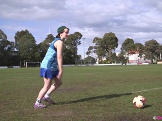 Blonde lesbian soccer player gets her hairy cunt licked and fingered