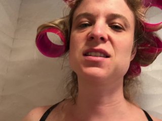 Cum eating Milf in curlers - Erin Electra