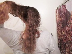 Hair Journal: Combing Long Curly Strawberry Blonde Hair - Week 4 (ASMR)
