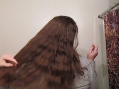 Hair Journal: Combing Long Curly Strawberry Blonde Hair - Week 9 (ASMR)