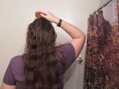 Hair Journal: Combing Long Curly Strawberry Blonde Hair - Week 12 (ASMR)