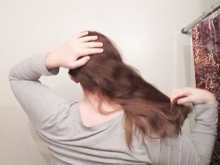 combing hair, kink, hair fetish, female