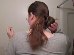 Creating a Lazy Bun with Long Curly Hair