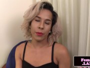 Preview 3 of Classy black trans queen solo jerking session