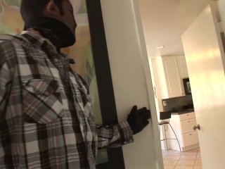 Big tit MILF Destiny Porter soothes home robber with her pussy