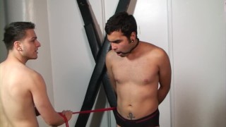 Submissive dude enjoys being tied up and teased
