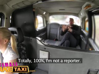 Female Fake Taxi Reporter receives hot sex scoop and deepthroat blowjob screenshot number 2