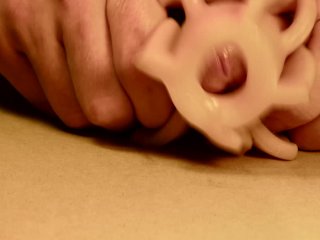 Fucking Fleshlight Sleeve and Spraying Cum_Out the Back