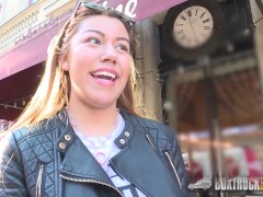 Video BoxTruckSex - Hot Latina gets a facial after she blows a stranger in public