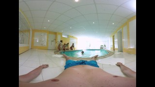 VR BANGERS-Five Crazy Hot Girls Fuck And Suck In The Sauna0