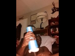 Super Hot Black Pipe Stroked With Fleshlight