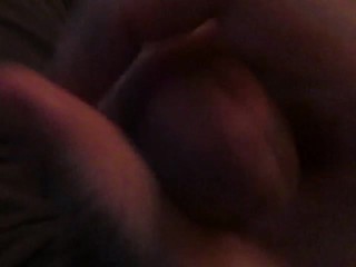 Playing with spit lubeduncircumcised dick