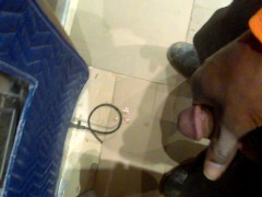 Stuck in the elevator at work.