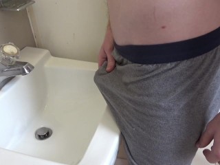 Peeing and Shooting my Warm Cum in the Sink for Kaitlyn -- JohnnyIzFine