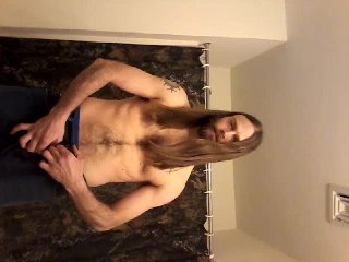 long hair, homemade, solo male, guy jacking off