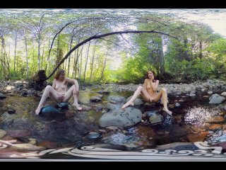 YanksVR's Ana Molly and Belle Masturbate and CumOutside in_a Creek