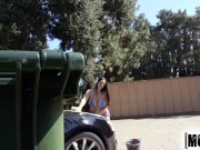 Preview 6 of Mofos - Curvy teen gets watched washing her car