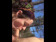 Preview 6 of Hippie Babe Sucks Wood In the Woods