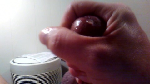 Stroking my cock while precum drips out!