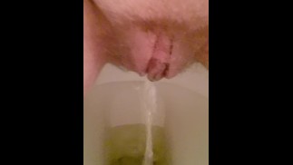 Hairy pussy pee in toilet