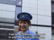 Preview 2 of Subtitled Japanese public nudity miniskirt police striptease