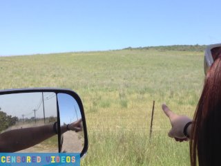 Public Blowjob - Cutie Swallows Huge Load On The Side Of The Road