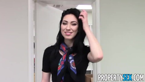 PropertySex - Beautiful real estate agent fucks in office space