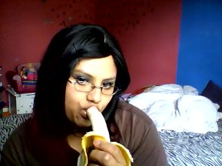 Me sucking on a banana