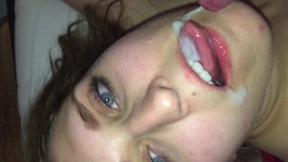 Freckled Teen Cutie Sucks The Tip Of My BBC & Swallows Every Drop! POV