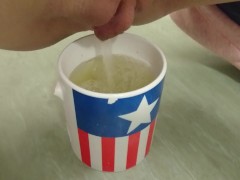tea is ready sir! | pee in a cup