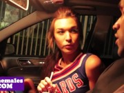 Preview 1 of Cheerleading tranny interracial sixtynine