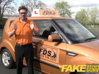 Fake Driving School Teacher fucks up the exam for his pert tits student screenshot number 1