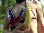 Preview 3 of Petite Sailor Girl Slut Fucks Her Tight Pussy With A Banana - Littleandcute