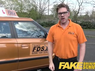 Fake Driving School busty examiner passes excitable young man on his test screenshot number 0