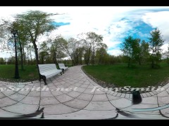 Quick VR 360 flashing in public with Jeny Smith