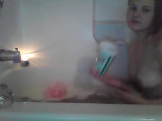Little Lucky takes a bath, rubs feet,and fucks_herself