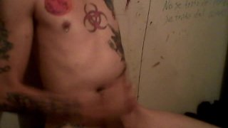 skinny tatted twink cum to the cam