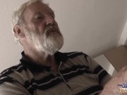Preview 1 of Old Young - Big Cock Grandpa Fucked by Teen she licks thick old man penis