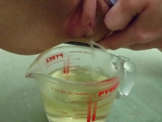 Pee in Measuring Cup | Close up