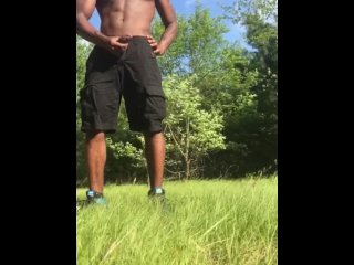 Quick public masturbation with little cumshot!