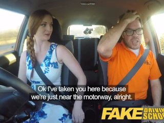 Fake Driving School Posh freaky redhead with big tits and ginger bush fucks screenshot number 0