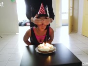 Preview 1 of Dutch Bdaygirl gets 7 Jizzloads Cum Suprise Party