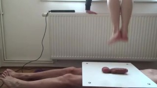 Total destruction and cockcrush my manhood with barefeet jumping