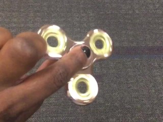 Just Touching my Ebony Curvy Body with my Golden Fidget Spinner
