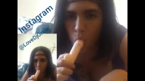 LoveDjOrale Sucking on her new Mini Dildo like a Pro