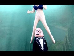 Tiny Slut Bounces on World's Biggest Cock! Sensual extravaganza at poolside