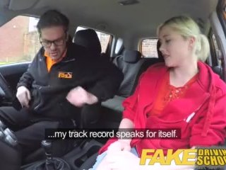 Fake Driving School Back seat pussy squirting and creampie for art student screenshot number 1